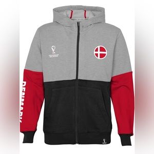 FIFA Licensed Soccer Futball World Cup Team Denmark Hoodie Sweatshirt Medium